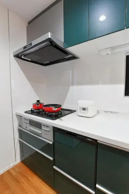 a kitchen with a stove with two pots on it at GM3442 Three-story Japanese-style villa in Shinjuku in Tokyo