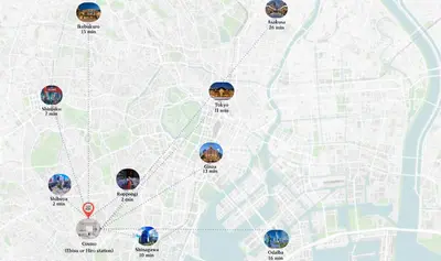 a map of a city with people in dots at Cosmo in Tokyo