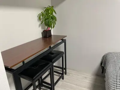 a desk with a potted plant on top of it at COMMA HOUSE Otsuka 201 in Tokyo