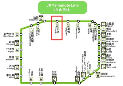 a map of the uk yamazaki line at COMMA HOUSE Otsuka 202 in Tokyo