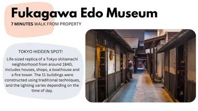 a flyer for the fukushima elo museum with a picture of a street at ACOE M O R I S H I T A - Direct Access to Tokyo Attractions in Tokyo