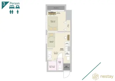 a floor plan of aominium building at nestay apartment tokyo kagurazaka in Tokyo