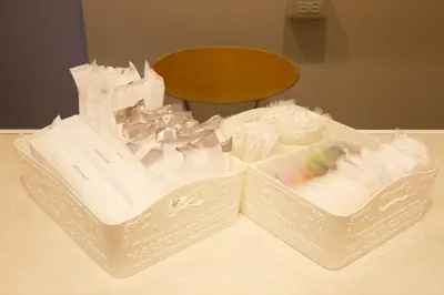 two white baskets sitting on a table at Aikoku Building 5th floor - Vacation STAY 86252v in Tokyo