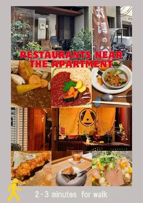 a collage of pictures of restaurants near the apartment at LoveTokyo Easy Access Nezu Sunset House \u6839\u6d25\u99c5\u5f92\u6b691\u5206 \u30a8\u30ec\u30d9\u30fc\u30bf\u30fc \u4e0a\u91ce \u8c37\u4e2d\u9280\u5ea7 \u6839\u6d25\u795e\u793e \u6771\u4eac\u5927\u5b66 \u65b0\u5bbf \u6e0b\u8c37 \u9280\u5ea7 \u7bc9\u5730 \u539f\u5bbf\u8fd1\u3044 in Tokyo
