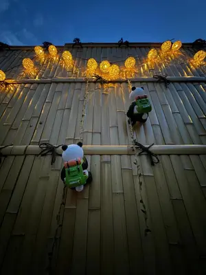 two teddy bears on the roof of a building at Family House \u857e \u6c60\u888b\u5f92\u6b65\u5708\u5168\u65b0\u88c5\u4fee\u65e5\u5f0f\u6237\u5efa\u6c11\u5bbf in Tokyo