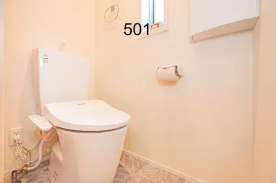 a bathroom with a white toilet in a room at Newly build Family-APT , Shinjuku Shibuya Ueno in 15 minutes by train in Tokyo