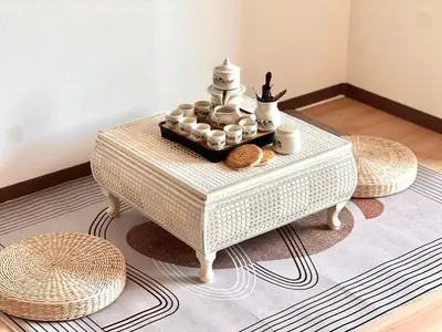 a coffee table with a tray of food on it at EV-Akabane House-KI0414 in Tokyo