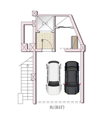 a plan of a house with a car at EV-Akabane House-KI0414 in Tokyo