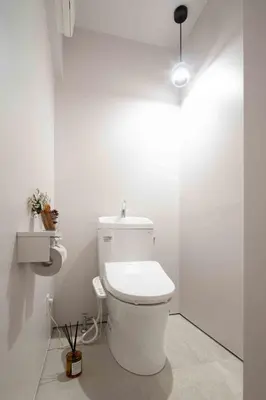 a white bathroom with a toilet in a room at Sunny Heights 101 - Vacation STAY 27017v in Tokyo