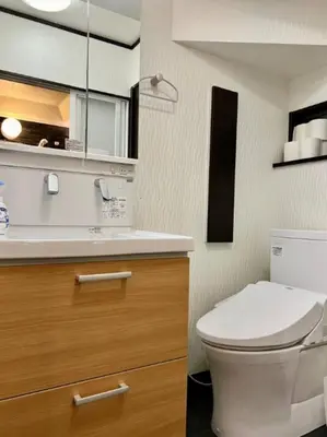 a bathroom with a toilet and a sink at CoreHOTEL in Tokyo