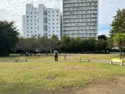 a man and a child flying a kite in a park at 634 Musashi Feel Traditional-Japanese culture,Ikebukuro-area in Tokyo