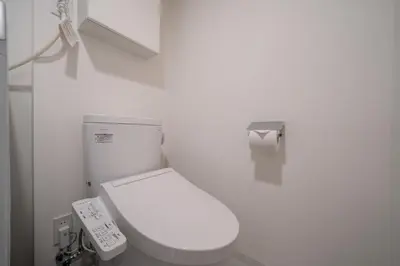 a bathroom with a white toilet in a room at Ken's Place Omotesando in Tokyo