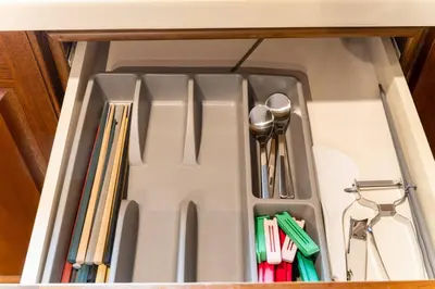 a drawer with utensils and other items in it at Villa mitamura301VM31 in Tokyo