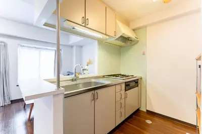 a kitchen with a sink and a stove at Villa mitamura 303 VM33 in Tokyo