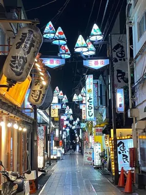 an alley with many signs in an asian street at Nakano 103 Walking 4 Mins Broadway Shinjuku 1 stop in Tokyo