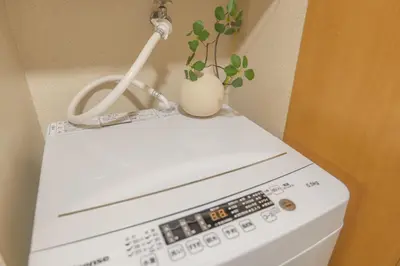 a plant sitting on top of a washing machine at Nakano101,Nakano Broadway,Shinjuku 1 stop in Tokyo