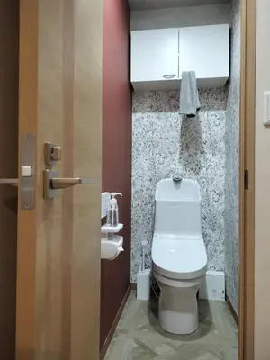 a bathroom with a toilet and a sink at \u6e90\u6c0f\u6c11\u5bbf in Tokyo