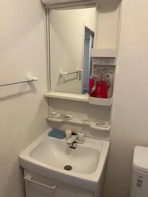 a bathroom with a sink and a mirror at Tokyo Stay Nishishinjuku in Tokyo