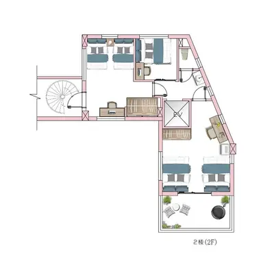 a floor plan of a house at ManOku in Tokyo
