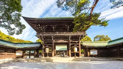 a large building with a roof on top of it at Higashi-Shinjuku 901 in Tokyo