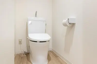 a bathroom with a white toilet in a room at -Higashi Shinjuku 1009- in Tokyo