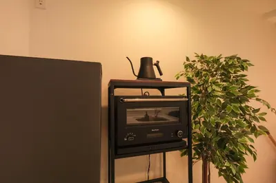 a television sitting on a stand next to a plant at URBAN HOUSE HATAGAYA - Vacation STAY 52809v in Tokyo
