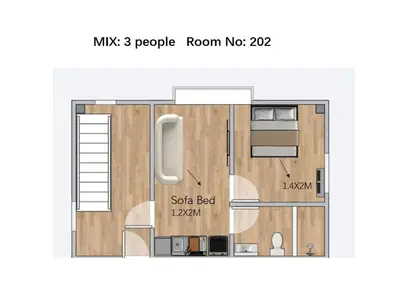 a floor plan of a small apartment with a room at ZJ202 Hanama202 The Skytree Residence A Newly Home by Tokyo Iconic Landmarks in Tokyo