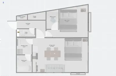 a floor plan of a house at #203WZNET\u6885\u5c4b\u6577\u99c52\u5206\u6a2a\u6d5c\u7fbd\u7530\u7a7a\u6e2f\u90fd\u5fc3\u4fbf\u5229\u5546\u5e97\u88571ldk\u5e83\u3044 in Tokyo