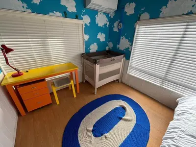 a childs bedroom with a bed and a desk and a lamp at Push house Urayasu - Vacation STAY 18038 in Tokyo