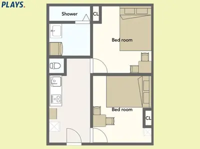 a floor plan of a building at \u30a2\u30f3\u30c9\u30b9\u30c6\u30a4\u6d45\u83495\u4e01\u76ee1f in Tokyo