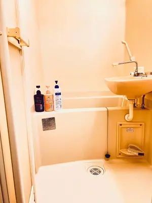 a small bathroom with a sink and a sink at Shinjuku Suginami in Tokyo