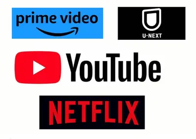 a set of logos for youtube and netflix at Senkawa CV House SC1 in Tokyo