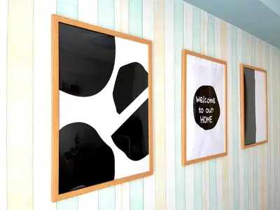 three pictures hanging on a wall in a room at Belle Vie Waseda BW32 in Tokyo
