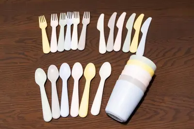 a group of plastic forks and spoons on a table at VISTALIA - Vacation STAY 18153 in Tokyo