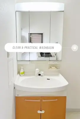 a bathroom with a sink and a mirror at Easily to Nishi-Nippori Shibuya Asakusa For 10 in Tokyo