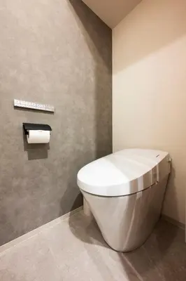 a bathroom with a white toilet in a room at GIVE Meidaimae in Tokyo