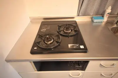 a stove top oven sitting on top of a counter at Chelsea Hatsudai 201 CH21 in Tokyo