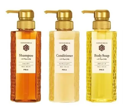 a group of three bottles of soap in a row at Walk to World Athletics! Prime Omotesando 2min sta in Tokyo