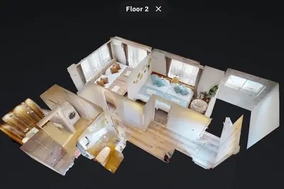 a rendering of a house with a floor plan at Origami-ya Stay Akari - Luxury Asakusa Penthouse in Tokyo