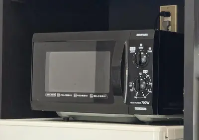 a microwave oven sitting on top of a shelf at \u8aa0\u5fc3\u58024f in Tokyo