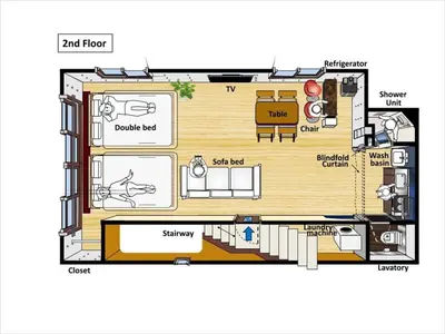 a floor plan of a tiny house at Shinbashi Hotel Sho - Vacation STAY 82917v in Tokyo