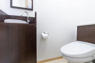 a bathroom with a toilet and a sink at \u30bb\u30f3\u30c8\u30e9\u30eb\u30d5\u30a3\u30fc\u30eb\u30c9 in Tokyo
