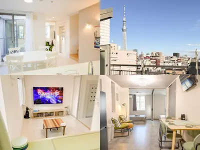 two views of a living room and dining room in a apartment at \u5bbf\u6816\u4e21\u56fd in Tokyo