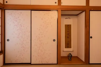 a room with two sliding doors and a mirror at Shibuya 5Bedroom Private Villa 2Bath 2WC Up to 14 Guests in Tokyo