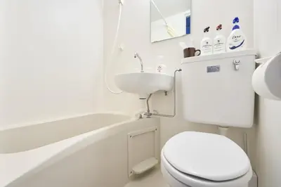 a bathroom with a toilet and a sink and a tub at ND-307Yamanote Line shinjuku \u9ad8\u7530\u99ac\u5834 5mins walk Hostel!\u9ad8\u901fWi-fi! Waseda in Tokyo