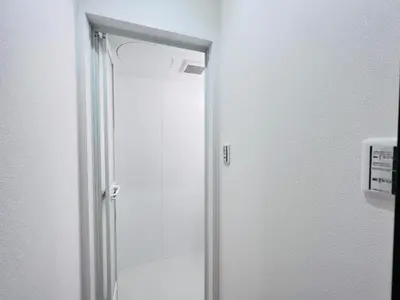 a white door with a window in a room at Higashinakano House NN0021 in Tokyo