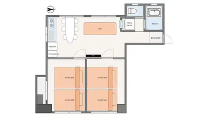 a floor plan of a small house at V Close to Shinjuku Kabukicho Korean Town FrWIFI J in Tokyo
