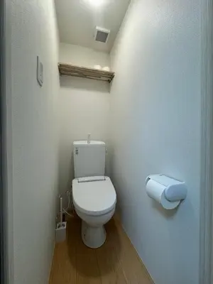 a bathroom with a white toilet in a room at \u4e0a\u91ce\u5708\u5f92\u6b65\u516c\u5bd3\u578b\u9152\u5e97 \u4e0b\u8c37\u99c5\u304b\u3089\u5f92\u6b653\u5206 in Tokyo