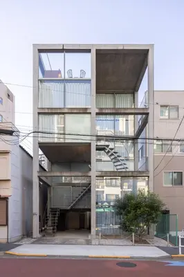 an external view of a building with a staircase at Natsumezaka Room1 NM1 in Tokyo