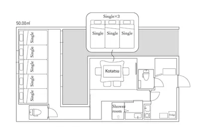 a floor plan of a house at HOTEL \u5fc3 asakusa in Tokyo